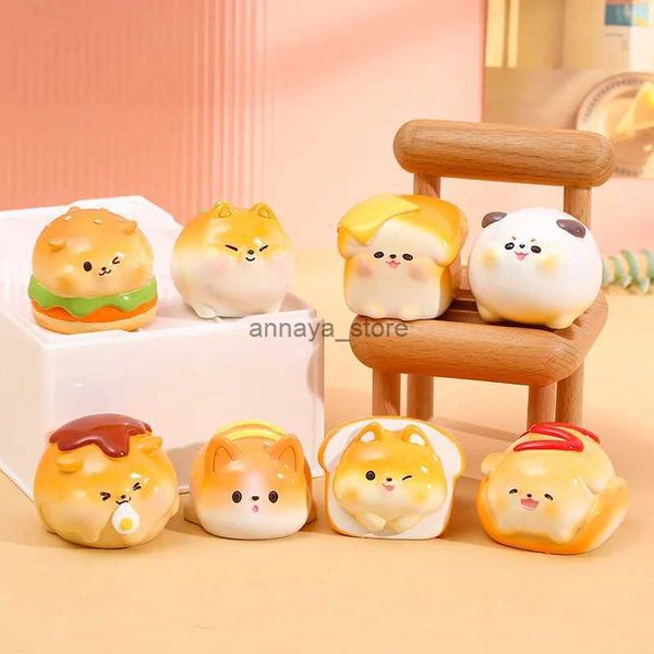 Figure di cartoni animati 8 pz/set Dessert Pane Cane Cieco Scatola Cartoon Dog Figure Doll Tendenza periferica creativa Decorazione torta fatta a mano