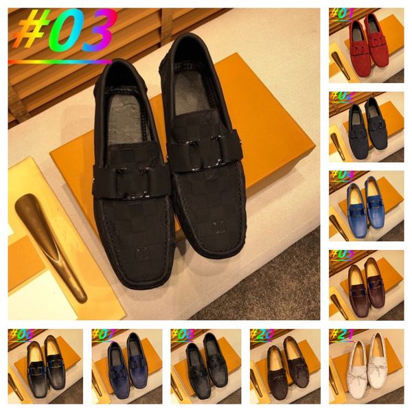 40Modello in vera pelle Designer Scarpe da uomo Casual Luxury Brand Uomo Mocassini Mocassini Traspirante Slip on Scarpe da guida maschili Marrone Plus Size 38-46