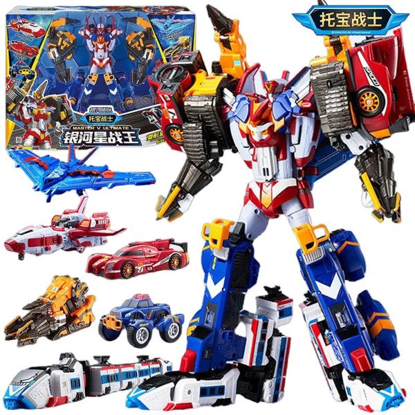 Transformationsspielzeug Roboter Tobotbro Transformation Fit Robot Car Master V Ultimate Toy Korea Cartoon Brothers Anime Deformation Flugzeug Spielzeug Geschenke 231219