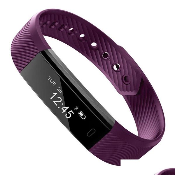 Braccialetti intelligenti Bracciale Fitness Tracker Orologio Contapassi Monitor di attività Orologio da polso Sveglia Vibrazione per il telefono Drop Delive Dhrcz