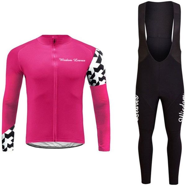 Saggezza lascia Unisex Jersey di Riciclaggio Set Ropa Ciclismo Maillot Fresco Jersey di Riciclaggio Set Traspirante MTB Abbigliamento 2020 Nuovo Autunno2430