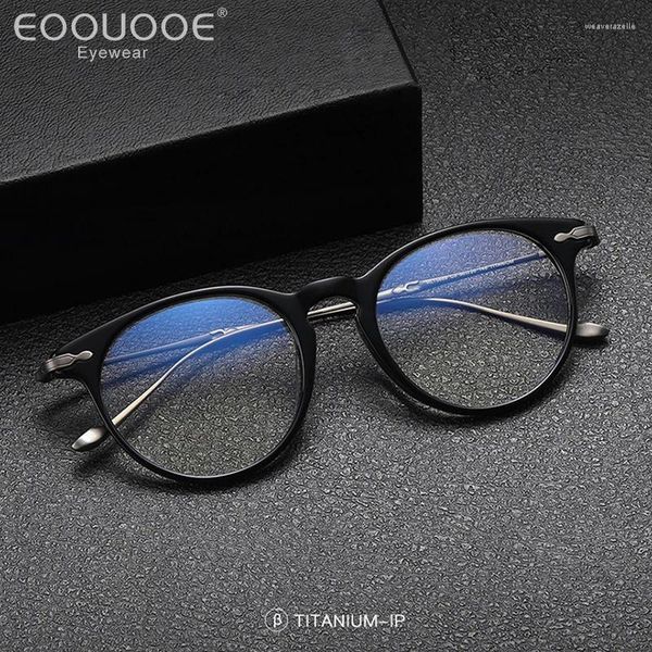 Sonnenbrillenrahmen 50mm Titan Männer Frauen Brillengestell Hohe Qualität Vintage Optisches Acetat Myopie Brillen Klare Linse Rezept