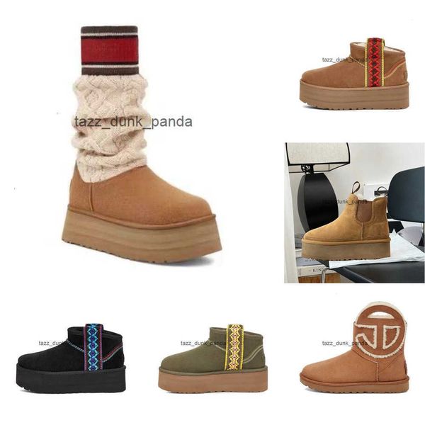 inverno Nuovo ''ugglis''boot Ultra Mini Platform Donna Classic Platform Stivali australiani alti alla coscia Design Tasman Tassel style Tazz Ribbon style