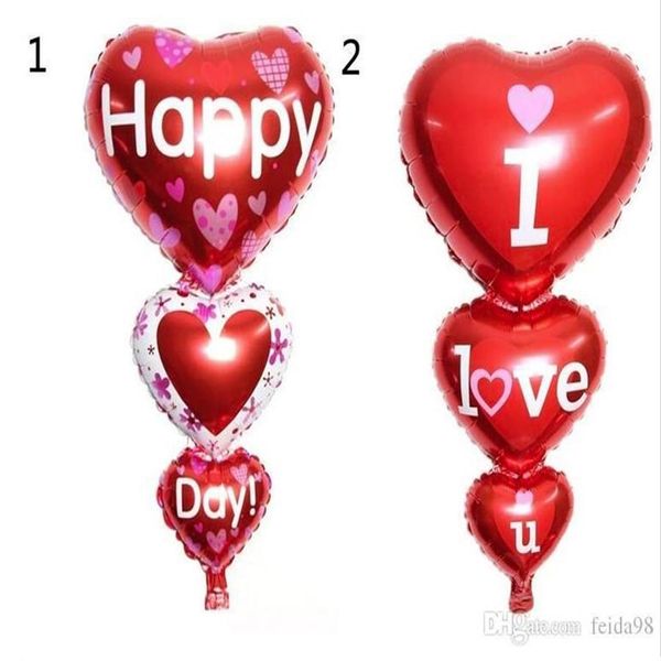 Ballon 2 Größen Ballon Big I Love You und Happy Day Luftballons Partydekoration Herz Verlobung Jahrestag Hochzeiten Valentinstag Ball195f