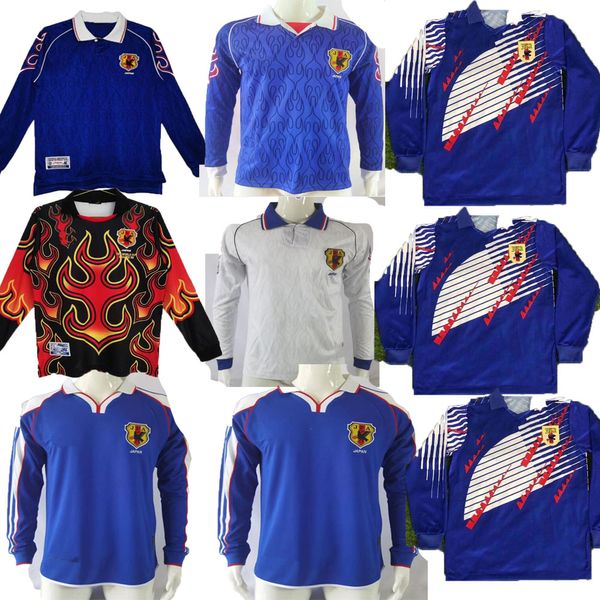 Maglia da calcio giapponese versione retrò 1998 Home # 8 NAKATA # 11 KAZU # 10 NANAMI # 9 NAKAYAMA 98 99 Maglia da calcio uniforme manica lunga