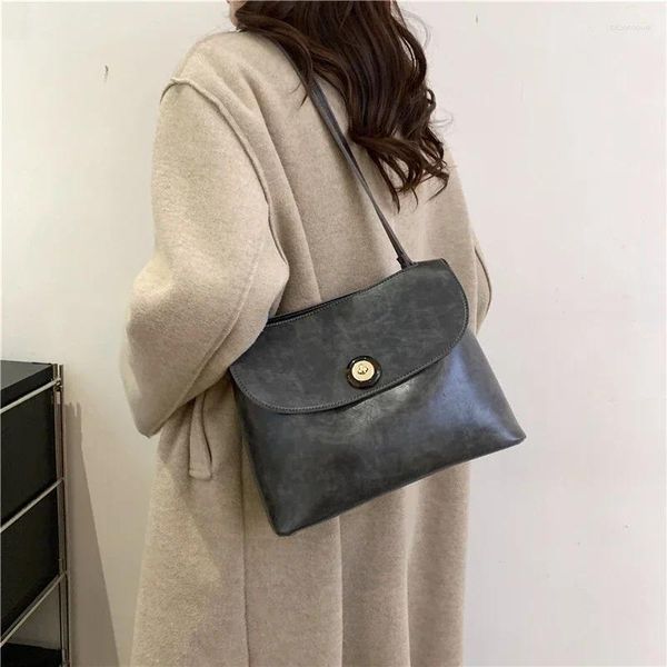 Abendtaschen Hasp PU Damen Schulter Damen zum Verkauf 2024 Hochwertige solide Satchels Nähgarn Brieftasche Bolsas Femininas