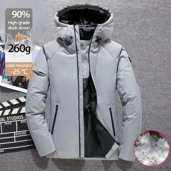 Piumino da uomo Parka Spessa Cappotti da uomo Piumino riscaldato originale di alta qualità Giubbotti da uomo Europa Piumino d'anatra bianca Cappotto invernale da uomo Giacca corta UK 231219