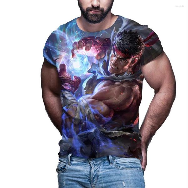 T-shirt da uomo Gioco di combattimento Street Fighter T-shirt Stampa 3D Uomo Donna Moda Camicia a maniche corte oversize Harajuku T-shirt per bambini Top