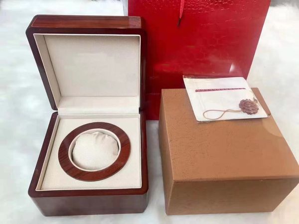 Scatole per orologi di design Scatola per orologi in legno massello rosso Imballaggi di alta qualità Vetrine per esposizione Contatore originale con logo Certificato di lavoro