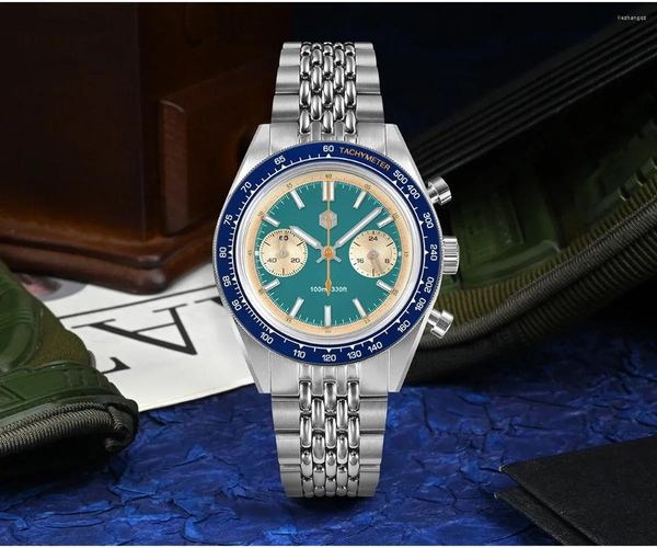 Relógios de pulso San Martin Chronograph VK64 Relógio de Quartzo Design Original 39.5mm Homens Esportes Negócios Vestido Relógios À Prova D 'Água 100m SN0116