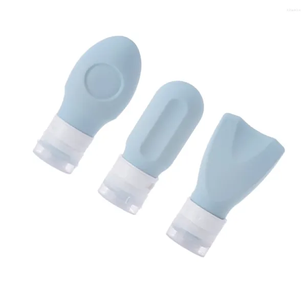 Bottiglie di stoccaggio 3PCS Bottiglia di gel di silice portatile Dispenser di lozione compatto Pressa da viaggio Pompa per lavaggio del corpo Shampoo Sottoimballaggio