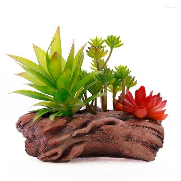 Fiori decorativi simulati pianta succulenta smeraldo broccato broccato bonsai colore artificiale vaso artificiale