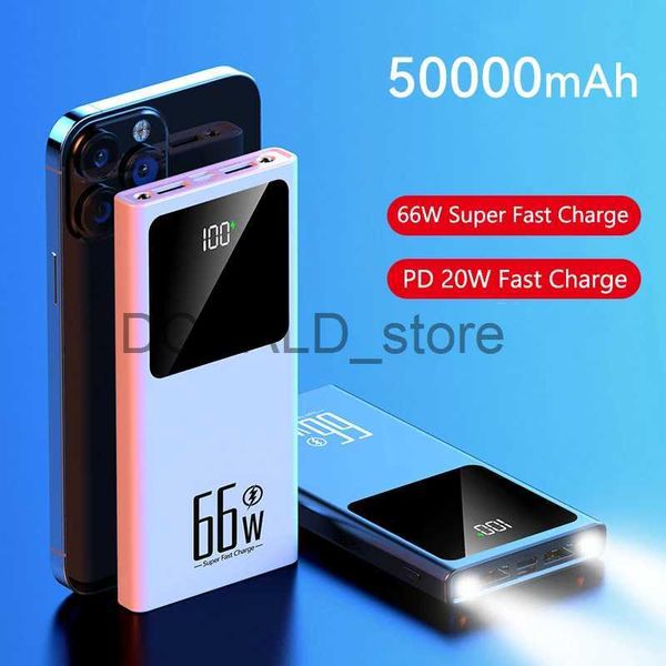 Banche di alimentazione per telefoni cellulari 50000mah 66w Power Bank Ricarica super veloce per iPhone15 Caricabatteria esterno portatile Samsung per Huawei Xiaomi Powerbank J231220