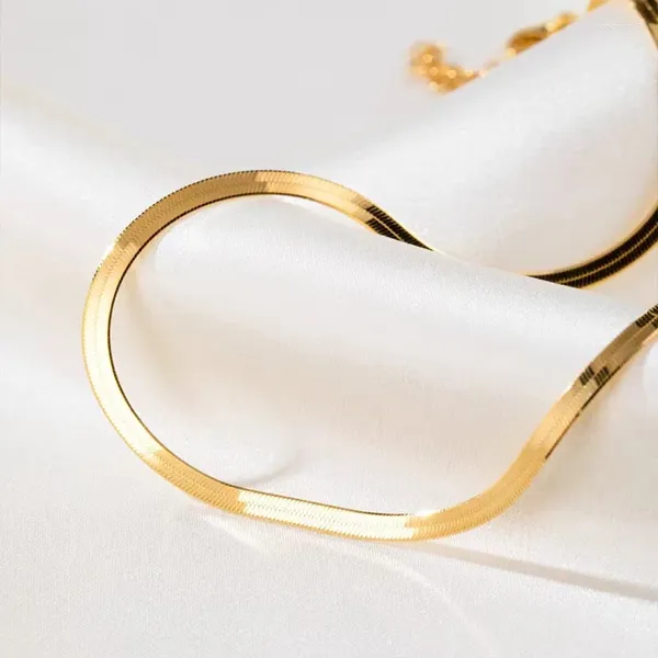 Цепочки MIQIAO из настоящего золота 18 карат, ожерелье для женщин, дизайн лезвия Au750, простая модная регулируемая цепочка, ювелирные изделия, подарки