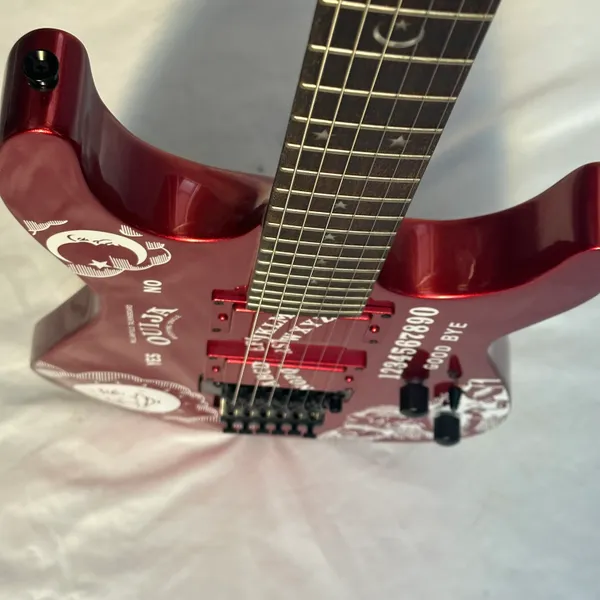 Эс.Бренд Черная электрогитара Kir Ha.mett Guitar Red Moon Flyo.ng Бесплатная доставка из США