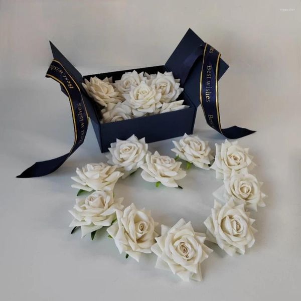 Декоративные цветы, 20 шт./лот, искусственная голова розы, подарочная коробка на день рождения, украшенная праздничными розами