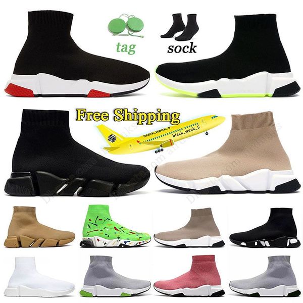 balenciaga balencaigas sock shoes designer scarpe uomo donne balenciaga's balenciagaa balenciga socks speed trainer black volt vintage beige piattaforma 【code ：L】 sneakers scarpe