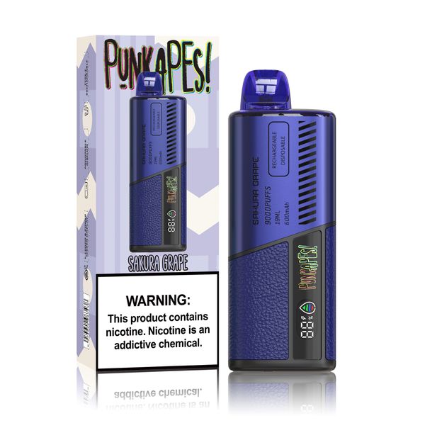 Original PunkApes 9000 Puffs Einweg-Vape USA Lokales Lager Günstige Einweg-E-Zigarette 600 mAh 10 Geschmacksrichtungen erhältlich Heißer Verkauf