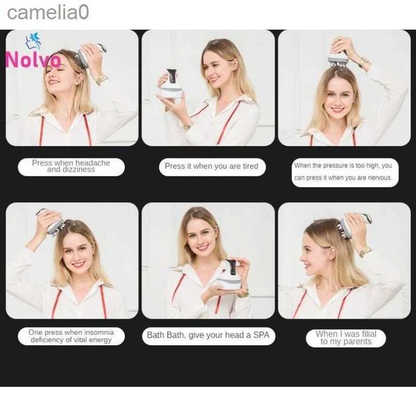 Massageadores elétricos portátil cabeça elétrica massageador profundo tecido amassar massagem promover o crescimento do cabelo sem fio à prova dwireless água couro cabeludo massageador tooll231220