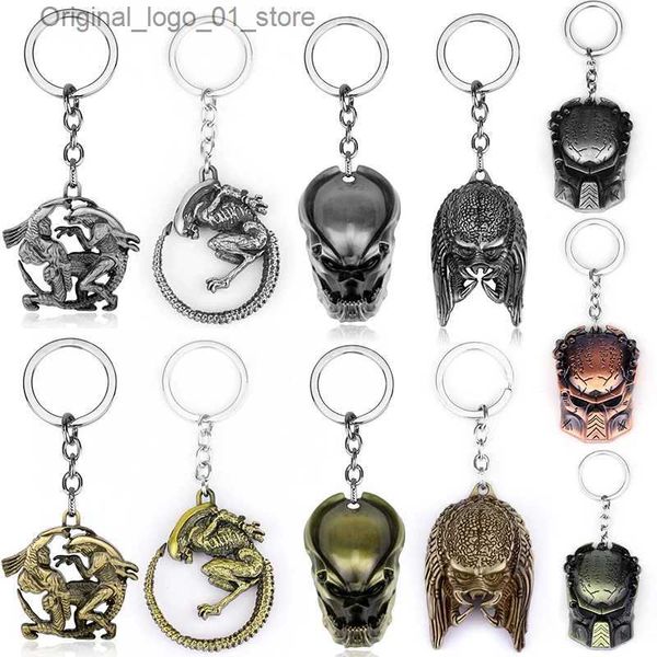 Schlüsselanhänger Lanyards Film Wiederherstellung Szene Aliens Predator AVP Schlüsselbund Alien Queen Figur Cosplay Schlüsselringe Männer Schlüsselzubehör Geschenk Q231220