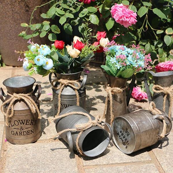 Vasos decoração elegante vaso elegante e versátil para flores ampla aplicação jarro de leite de metal