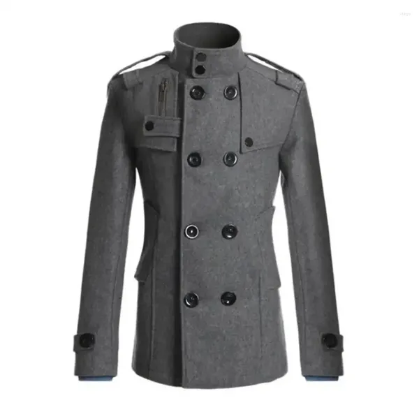 Herren-Trenchcoats, zweireihig, Kleidung, Wollmantel, Herren-Outer-Business-Kleidung, Windjacke, solide Arbeit, Freizeitmantel, Winter für