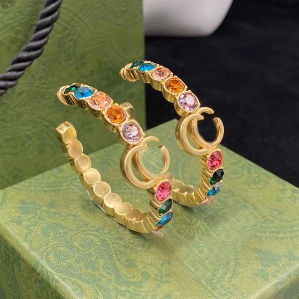 2022 nova cor diamante hoop huggie brincos aretes orecchini moda personalidade grande círculo brincos festa de casamento feminino 306i