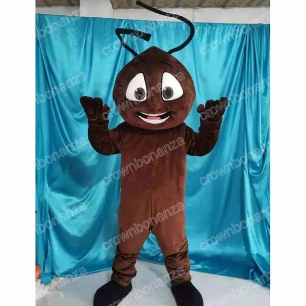 2024 Nuovi costumi della mascotte della formica marrone Costume da personaggio dei cartoni animati di Halloween Vestito da festival di festa all'aperto di Natale Abbigliamento pubblicitario promozionale