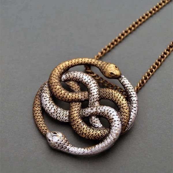 Scatole di gioielli Semplice Auryn Infinite Collana con ciondolo serpente Moda Donna Uomo Nodo Ouroboros Catena Dichiarazione Accessori 231219