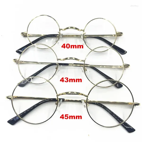 Óculos de sol quadros de metal redondo óculos quadro masculino feminino vintage círculo claro olho óptico miopia óculos retro primavera perna eyewear