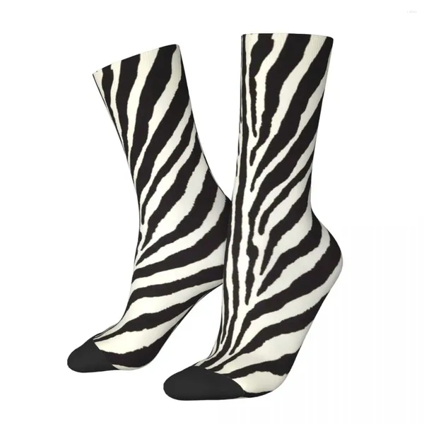 Herrensocken Daunen Zebra Schwarz Weiß Muster Textur Malerei Männliche Herren Damen Frühlingsstrümpfe Bedruckt