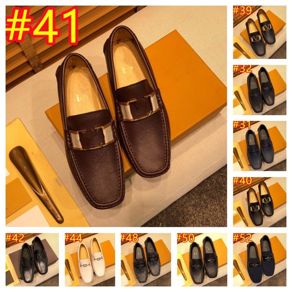 80Model Designer-Loafer für Herren, handgefertigte Lederschuhe, lässige Fahr-Flats, Slip-on-Schuhe, Mokassins, Bootsschuhe, Schwarz/Weiß/Blau, Übergröße 38–46