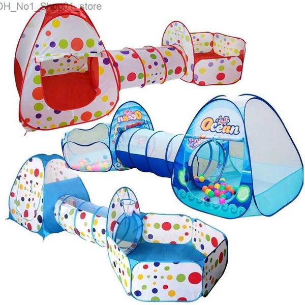 Raso tendas de brinquedos 3pcs/cenário piscina de bola de brinquedos infantis infantil tendas piscina piscina piscina de tendas de bebê casa de arbustos Ocean Kids Tent Q231220