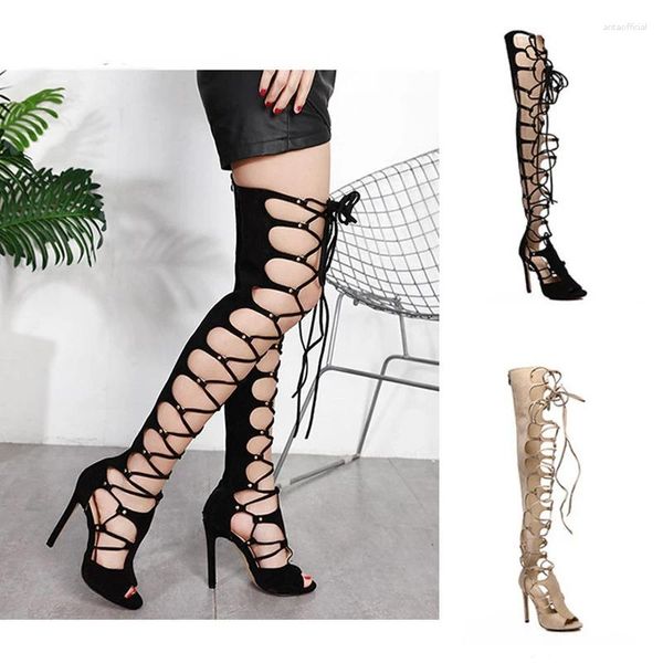 Scarpe eleganti da donna Tacchi alti Casual PU Tinta unita Forma bocca di pesce Stiletto Aumenta la cravatta anteriore Antiscivolo