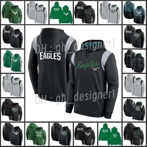 Mens Jsp''standard''issue X Philadelphia''eagles''kelly Co Brands And Co Style Ropa Green Birds Impreso Throwback Pullover Hawk Sudadera con capucha 335