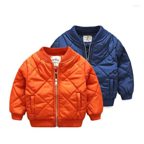 Outdoor-Jacken Kinderbekleidung Winterstil JUNGEN gesteppter Baumwollmantel 2023 Kinder dickes Baby einfarbige Baumwolle gepolsterte Jacke Co