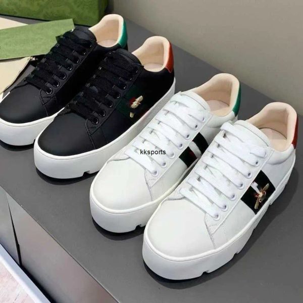 Ace feminino bordado plataforma tênis abelha sapatos casuais itália luxo ouro branco verde vermelho listra formadores andando esportes ace tênis