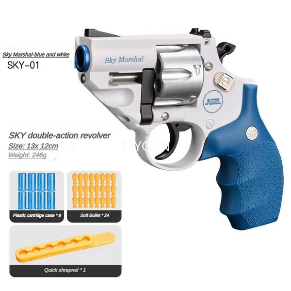 9mm Revolver Korth Sky Marshal Spielzeugpistole Pistole Blaster Soft Bullet Spielzeugpistole Schießmodell für Erwachsene Jungen Geburtstagsgeschenke CS Beste Qualität