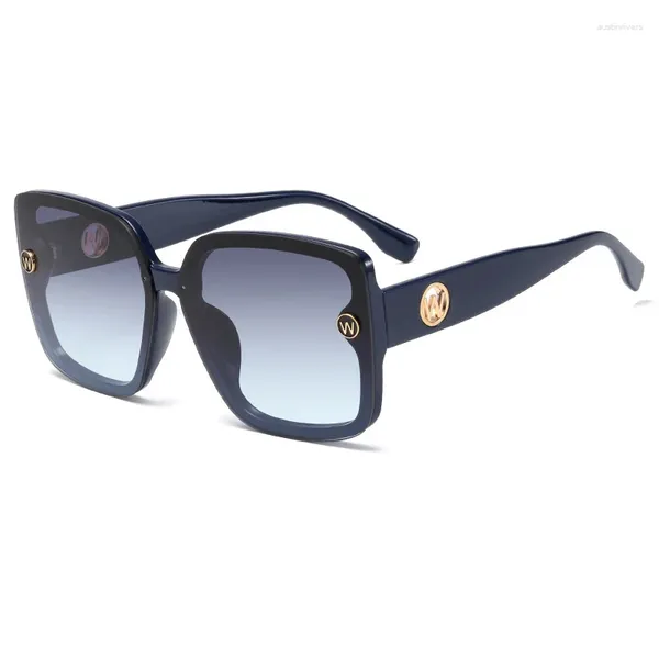 Óculos de sol marca design letra w moldura quadrada para homens mulheres moda vintage condução óculos de sol retro tendência masculino feminino óculos