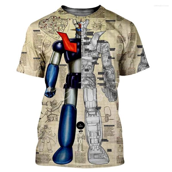 Herren T-Shirts Mazinger Z Männer Hemd Mode Cool 3D Gedruckt Kurzarm T-shirts Harajuku Stil T-shirt Streetwear Frauen Sommer Tops