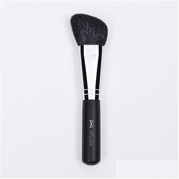 Pincéis de maquiagem Angular Blush Corretivo Contorno Solto Pó Facial Smudge Brush Soft Animal Cabelo De Madeira Handle Salon Qualidade Drop Deliv Dh0yz