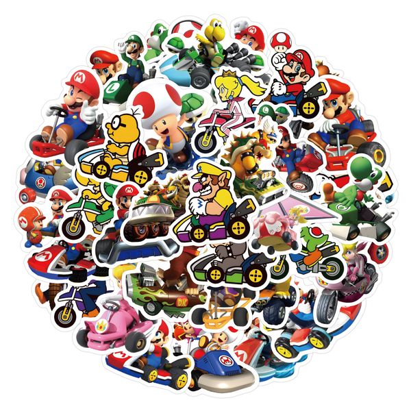 Yeni 60pcs Bowser Kart Stickers Süper Serin Karikatür Anime Graffiti Çıkartmaları DIY Bagaj Dizüstü Bilgisayar Kaykay Motosiklet Bisiklet Çıkartmaları