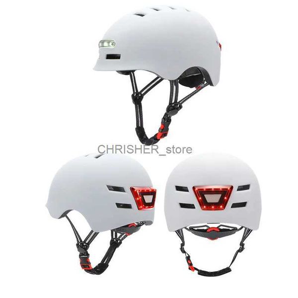 Capacetes de escalada Capacete de equitação de bicicleta com luz traseira inteligente Bicicleta elétrica para adultos Scooter de estrada Capacete esportivo para cidade Homens e mulheres Capacete universal