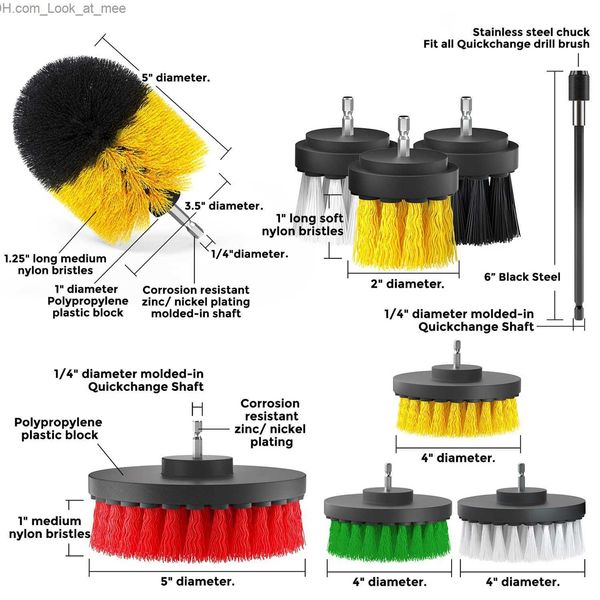 Reinigungsbürsten, 30-teiliges Bohrer-Bürstenaufsatz-Set, Schwamm-Schrubb-Pads, Power-Schrubber-Bürste, Allzweckreiniger für Fliesen, Waschbecken, Badezimmer, Küche, Q231220