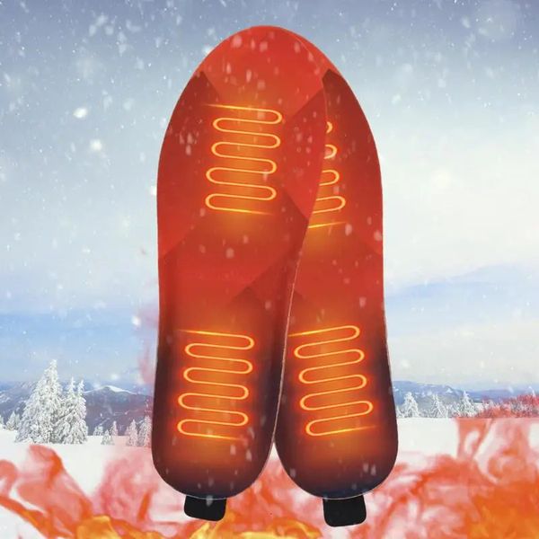 Acessórios de peças de sapatos Palmilhas aquecidas USB 3300mAh recarregável controle remoto inteligente aquecedor de pés almofada de aquecimento cortável para acampamento ao ar livre caminhadas 231219