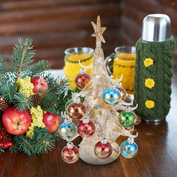 Decorazioni natalizie Artigianato in vetro Albero Ornamenti per la casa Fai da te (grande giallo) Decorazioni per la tavola Mini alberi Cena di Natale