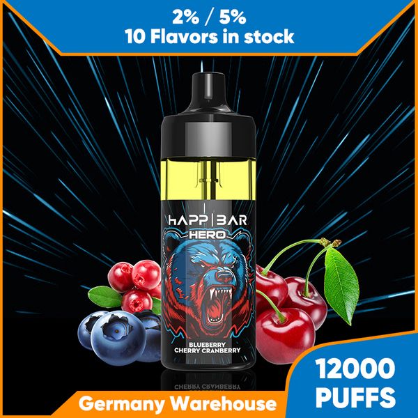 Barra vape original 12000 puffs descartáveis ​​e cigarro perfumado sabor de fuirt canetas com sabor de malha 16 ml bobina de malha 650mAh recarregável