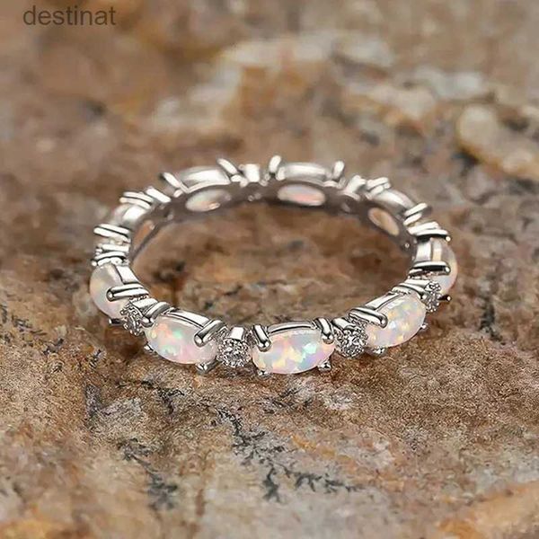 Кольцо-пасьянс CAOSHI Элегантное женское обручальное кольцо с имитацией опалового камня Изящный нежный дизайн Аксессуары для пальцев для помолвкиL231220