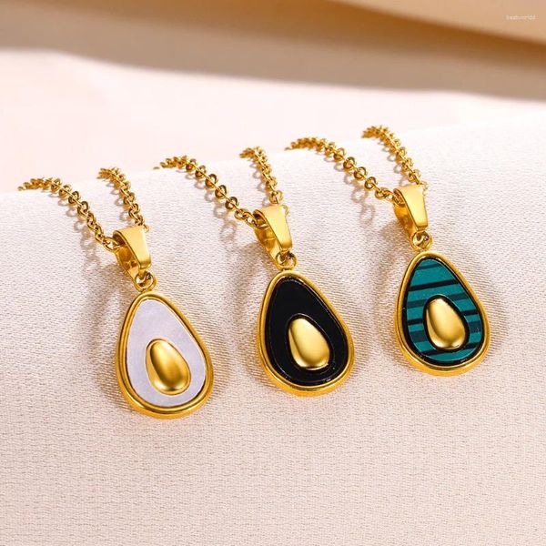 Collane con ciondolo Collana ovale Avocado per donne Uomini Forma di uovo Colletto in acrilico Gioielli di moda Girocollo Tutto