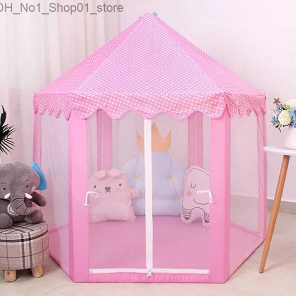 Tende giocattolo Bambini Portatile Pieghevole Principe Principessa Tenda Castello per bambini Casa da gioco Bambini Ragazze Regalo Spiaggia all'aperto Tenda con cerniera Dropship Q231220